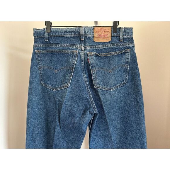 Vintage Levis 550 Jeans 38x34 Medium Baggy Wash Straight 90's Red Denim Made USA - Picture 6 of 10